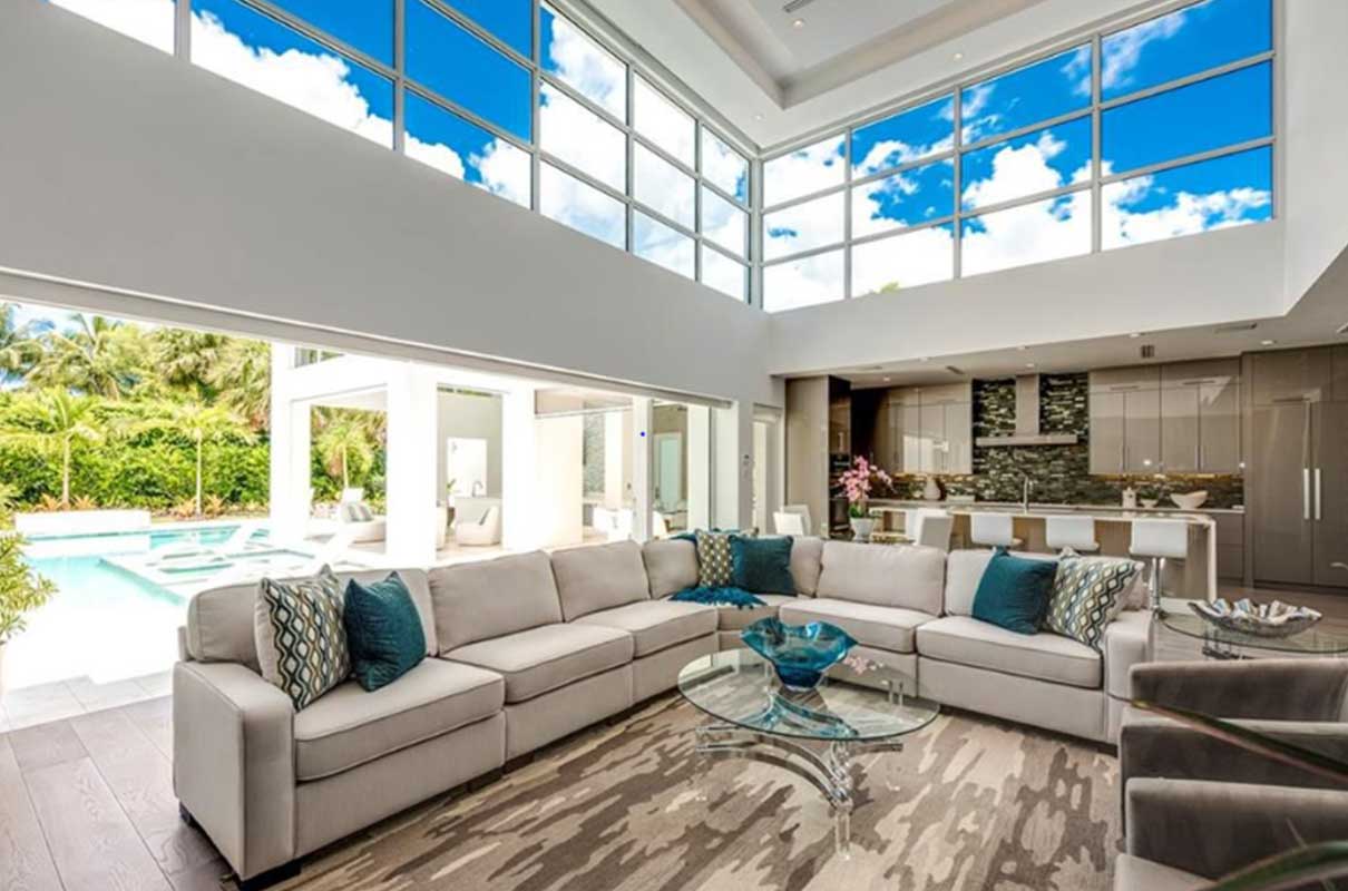 Nautilus living room professionally staged by Naples Home Staging