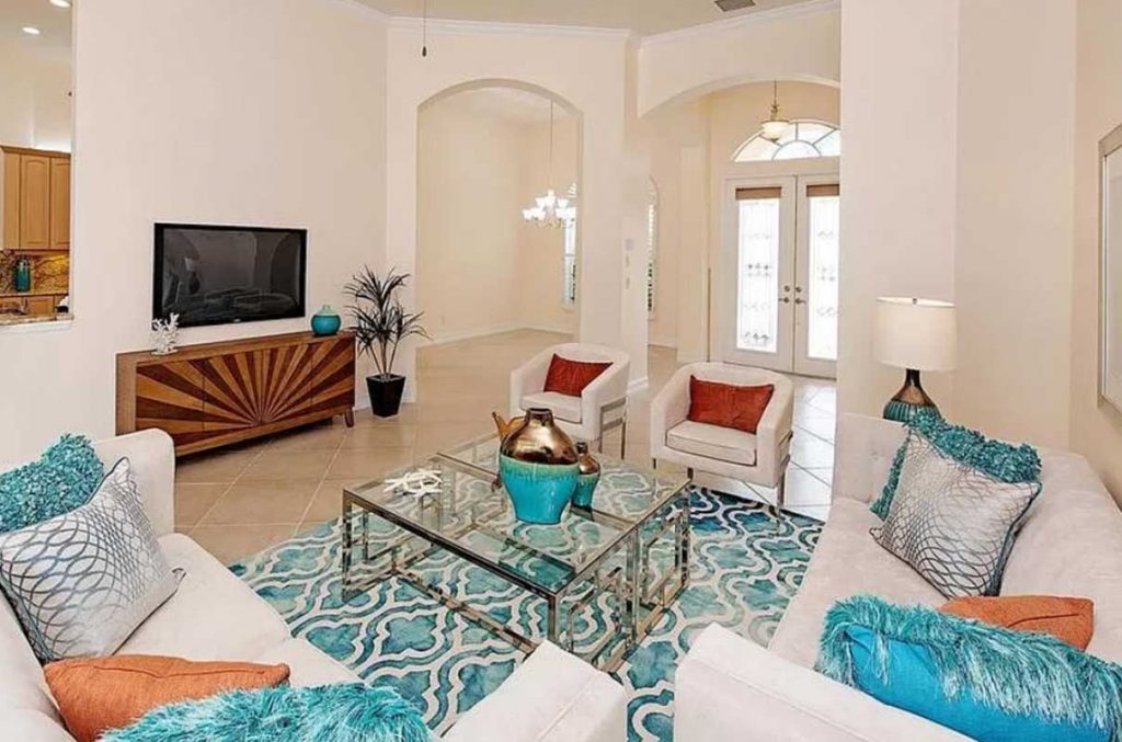 Serenity Circle living room staged by Naples Home Staging | Home Staging Services Southwest Florida
