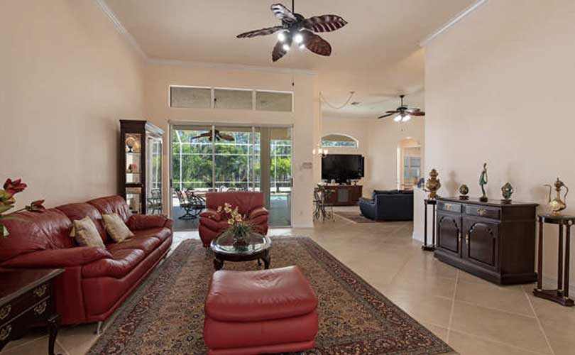 Sterling Oaks Living Room Furnished Home Staging | Home Staging Services Naples Home Staging Before & Afters